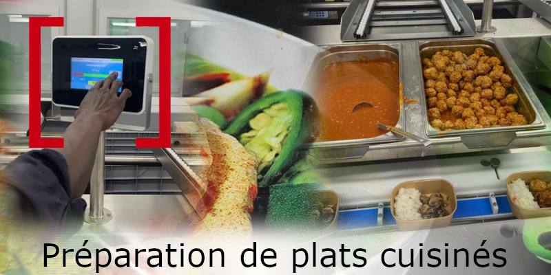 Préparation de barquettes de plats cuisinés